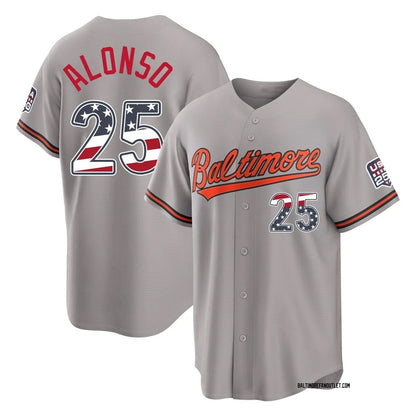 Baltimore Orioles #25 Pete Alonso Player Gray MIKSHPS USA 250 Fourth of July Home Game Stitched Jerseys