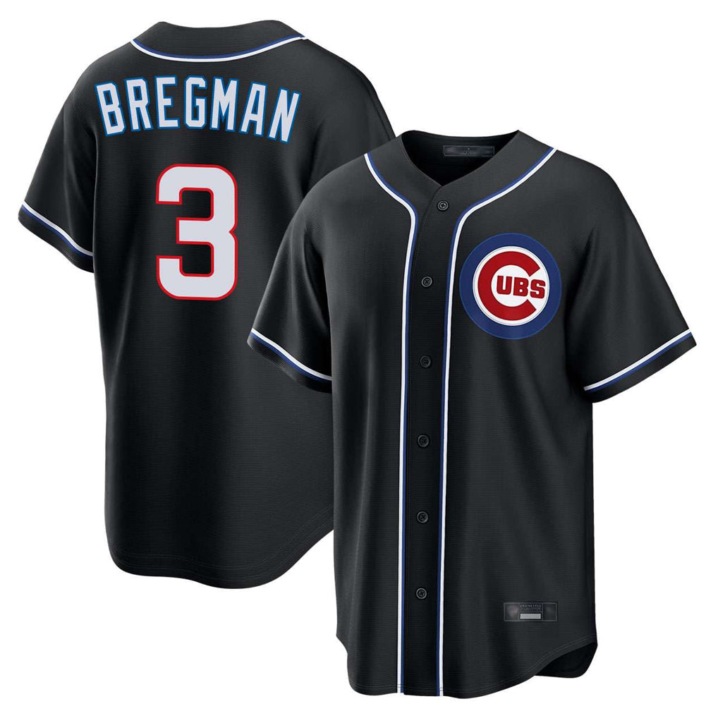 Chicago Cubs #3 Alex Bregman Player Black MIKSHPS Fashion Out Game Stitched Jerseys