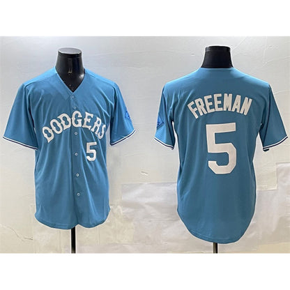 Los Angeles Dodgers #5 Freddie Freeman Light Blue MIKSHPS Limited Stitched Jersey