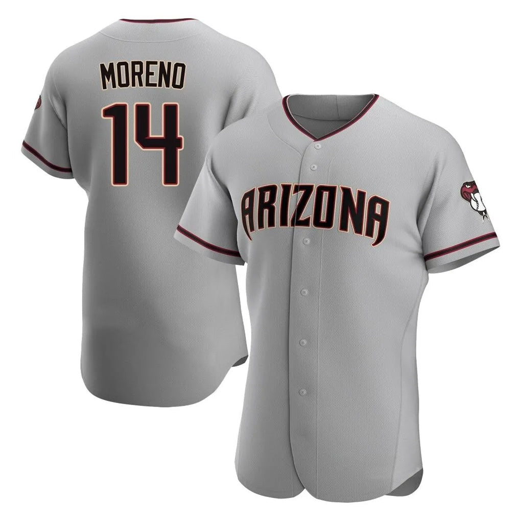 Arizona Diamondbacks #14 Gabriel Moreno Player Gray MIKSHPS Road Limited Elite Home Game Stitched Jerseys