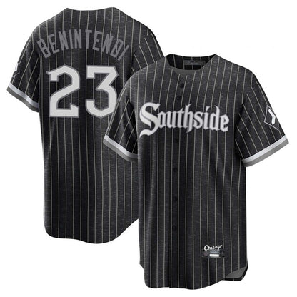 Chicago White Sox #23 Andrew Benintendi Player Black MIKSHPS City Connect Home Game Stitched Jerseys
