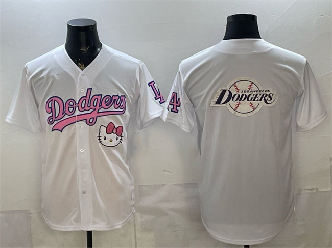 Los Angeles Dodgers Team Big Logo White MIKSHPS Hello Kitty Night Stitched Jersey