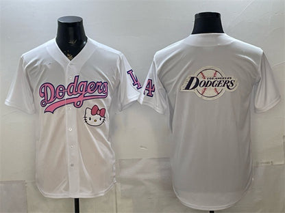 Los Angeles Dodgers Team Big Logo White MIKSHPS Hello Kitty Night Stitched Jersey