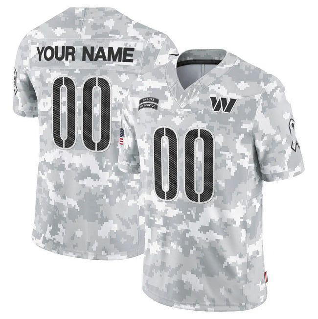 Custom W.Commanders Active Player 2024 F.U.S.E Arctic Camo MIKSHPS Salute To Service Limited Stitched Jersey