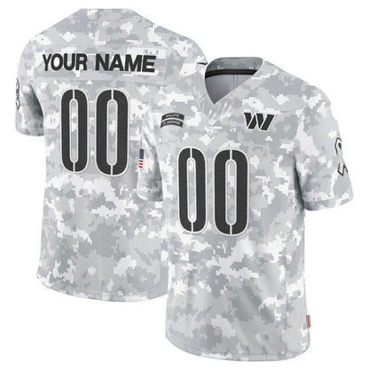 Custom W.Commanders Active Player 2024 F.U.S.E Arctic Camo MIKSHPS Salute To Service Limited Stitched Jersey