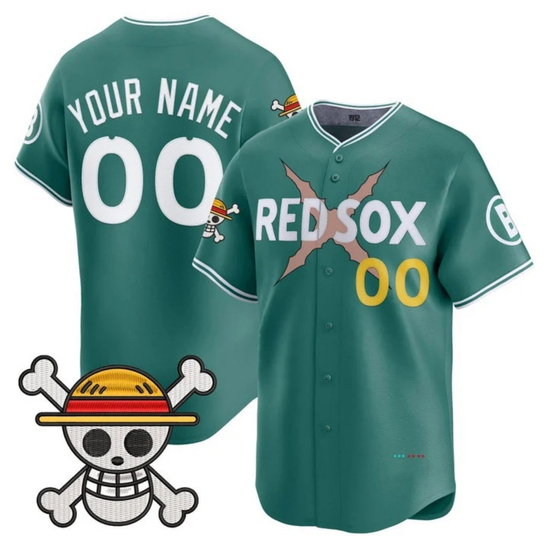 Custom Boston Red Sox x One Piece Green MIKSHPS Vapor Premier Limited Jersey - Stitched