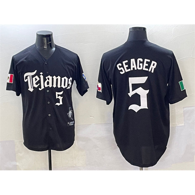 Texas Rangers #5 Corey Seager Black MIKSHPS Mexico 2025 Vapor Premier Limited Stitched Jersey