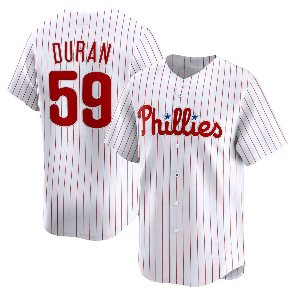 Philadelphia Phillies #59 Jhoan Duran White MIKSHPS Home Limited Player Jersey