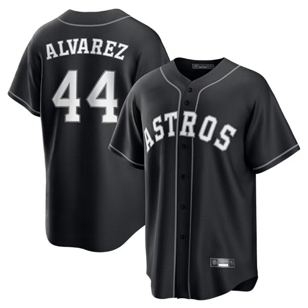 Houston Astros #44 Yordan Alvarez Player Black MIKSHPS Home Game Stitched Jerseys