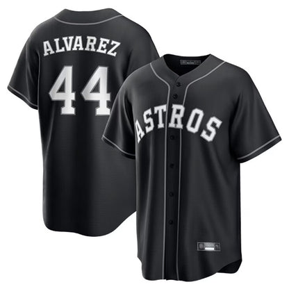 Houston Astros #44 Yordan Alvarez Player Black MIKSHPS Home Game Stitched Jerseys