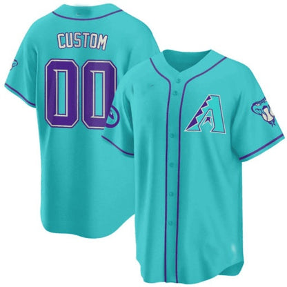 Custom Arizona Diamondbacks 2024 Teal Purple Jersey ¨C Teal 2 MIKSHPS