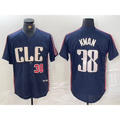 Cleveland Guardians #38 Steven Kwan Number Navy MIKSHPS 2024 City Connect Limited Stitched Jersey