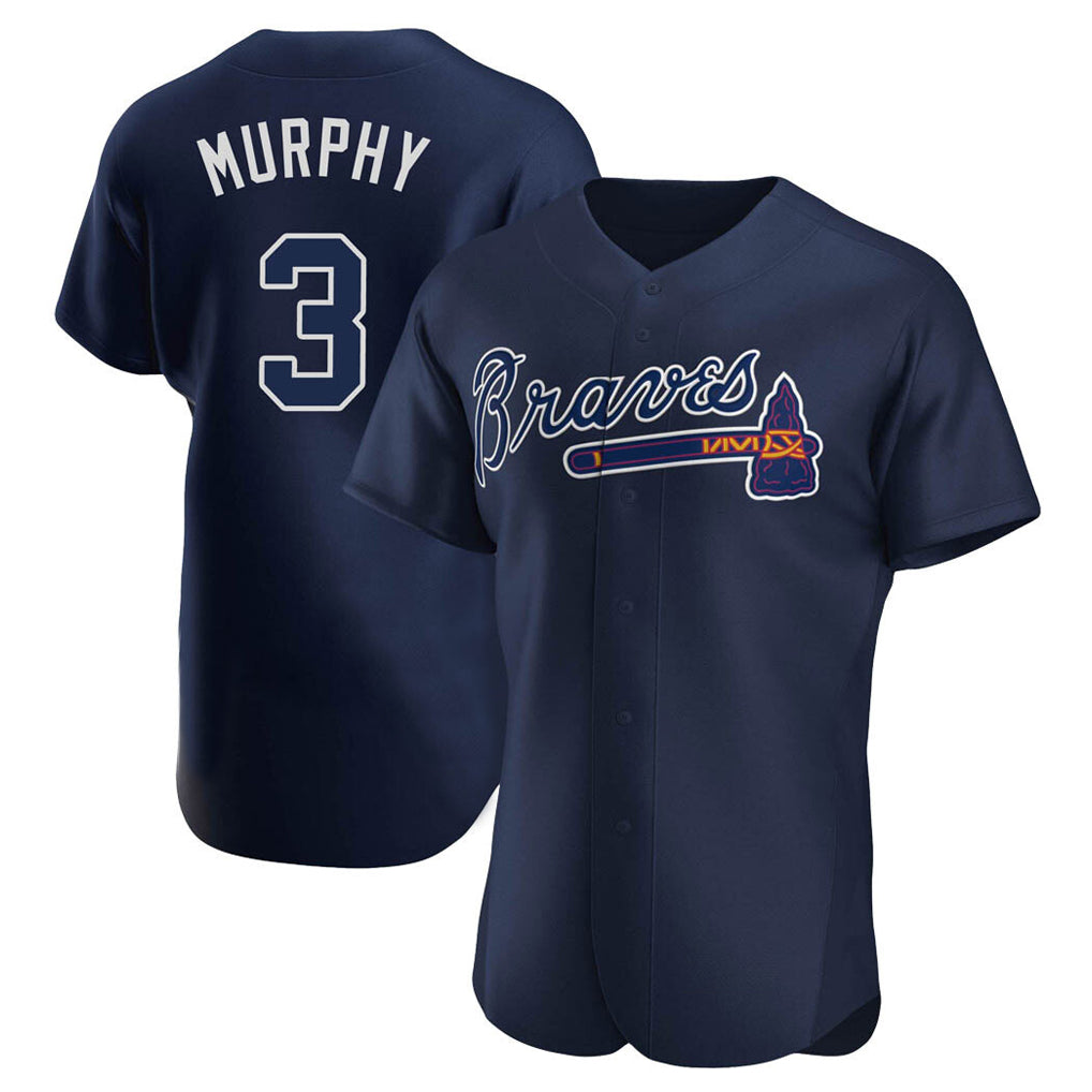 Atlanta Braves #3 Dale Murphy Player Navy MIKSHPS Alternate Limited Elite Home Game Stitched Jerseys