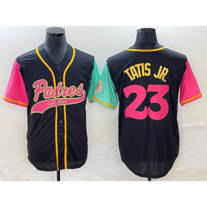 San Diego Padres #23 Fernando Tatis Jr Black MIKSHPS NEW 2023 City Connect Cool Base Stitched Jersey 2