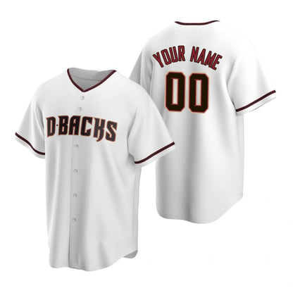 Custom Arizona Diamondbacks White MIKSHPS Stitched Cool Base Home Jersey