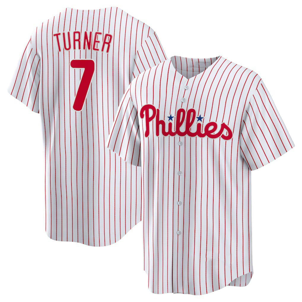 Philadelphia Phillies #7 Trea Turner White MIKSHPS Home Replica Player Jersey