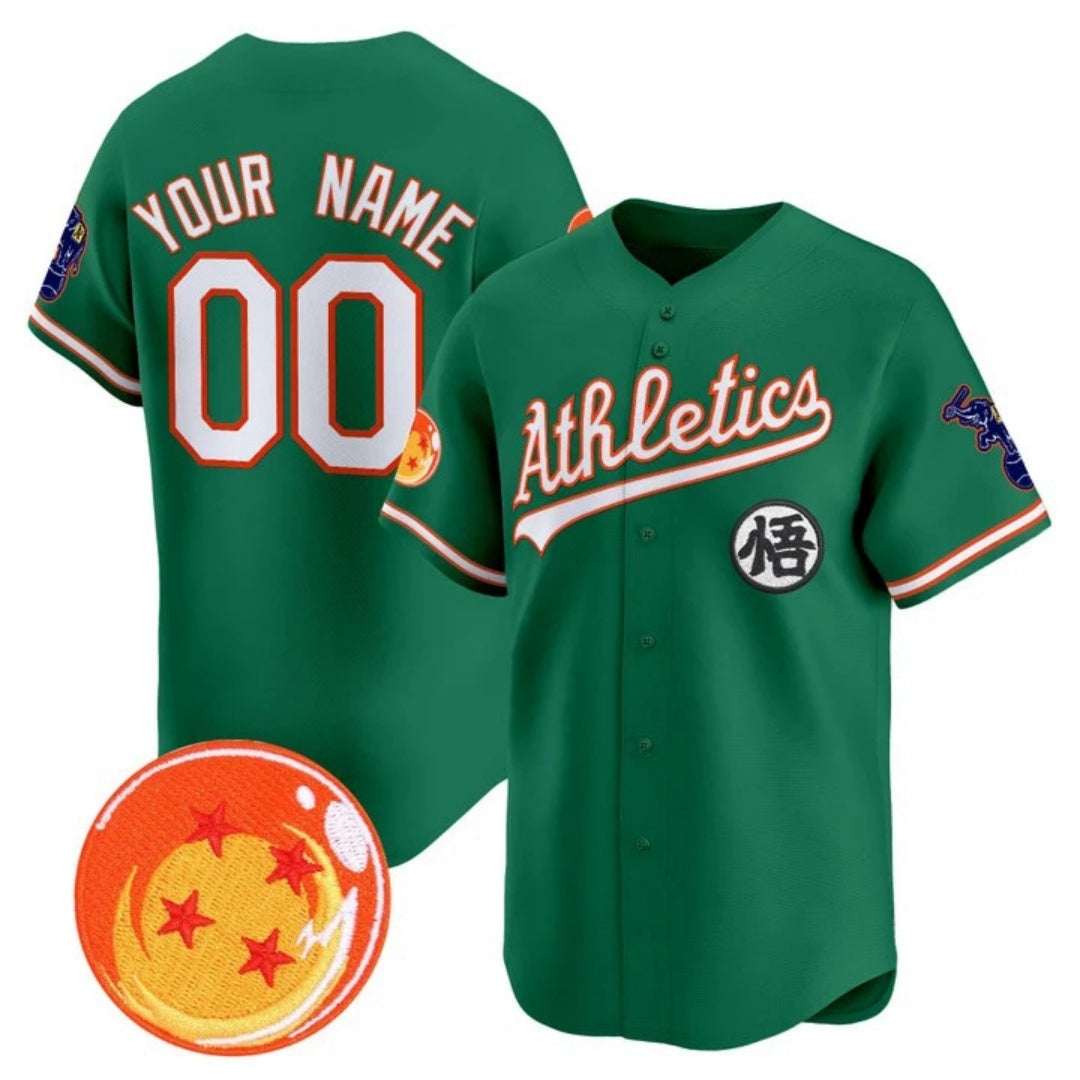 Custom Oakland Athletics x Dragon Ball Green MIKSHPS Vapor Premier Limited Jersey - All Stitched