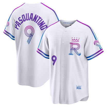 Kansas City Royals #9 Vinnie Pasquantino White MIKSHPS 2026 City Connect Stadium Jersey