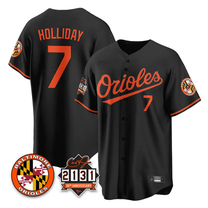 Baltimore Orioles #7 Jackson Holliday Player Black MIKSHPS 30th Anniversary of 2131 Home Game Stitched Jerseys
