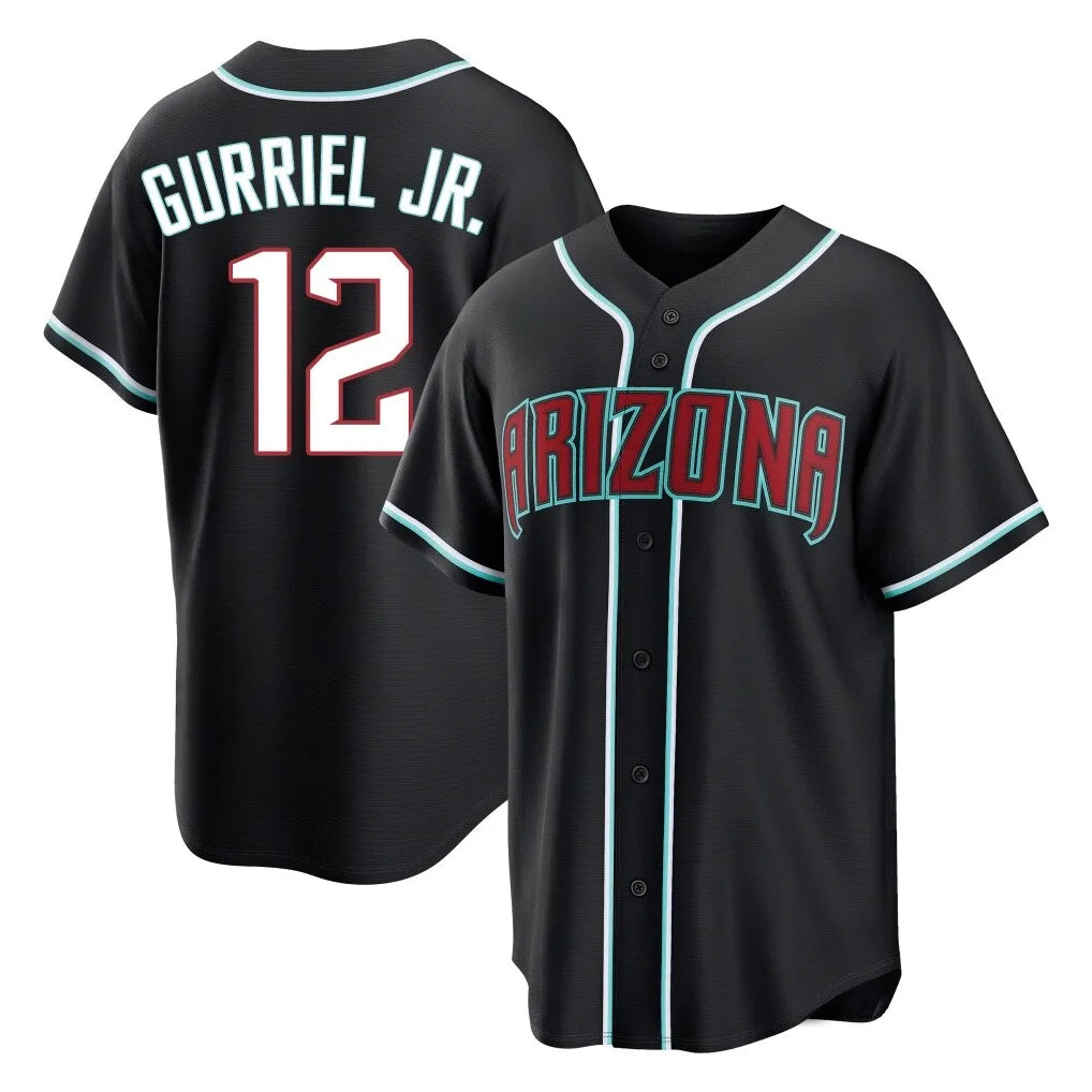 Arizona Diamondbacks #12 Lourdes Gurriel Jr Player Black MIKSHPS Home Game Stitched Jerseys