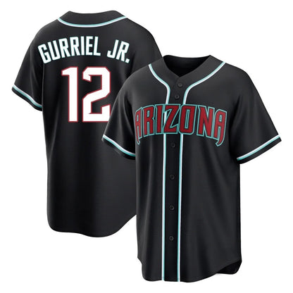 Arizona Diamondbacks #12 Lourdes Gurriel Jr Player Black MIKSHPS Home Game Stitched Jerseys