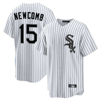 Chicago White Sox #15 Sean Newcomb Player White MIKSHPS Stripe Home Game Stitched Jerseys