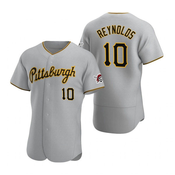 Pittsburgh Pirates #10 Bryan Reynolds Gray MIKSHPS Road Flex Base Jersey