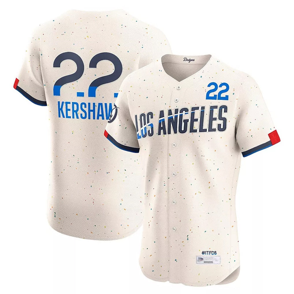 Los Angeles Dodgers #22 Clayton Kershaw Player Cream MIKSHPS City Connect Limited Elite Home Stitched Jerseys