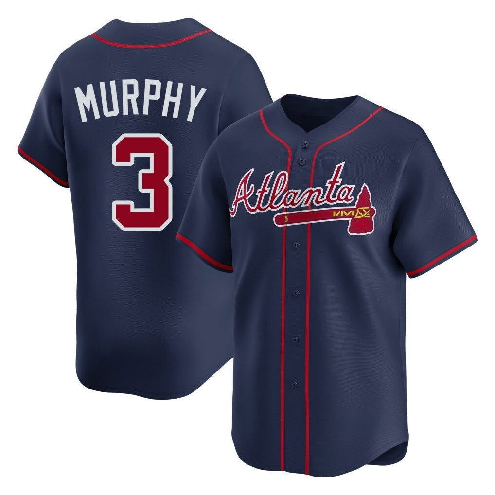 Atlanta Braves #3 Dale Murphy Player Navy MIKSHPS Limited Home Game Stitched Jerseys