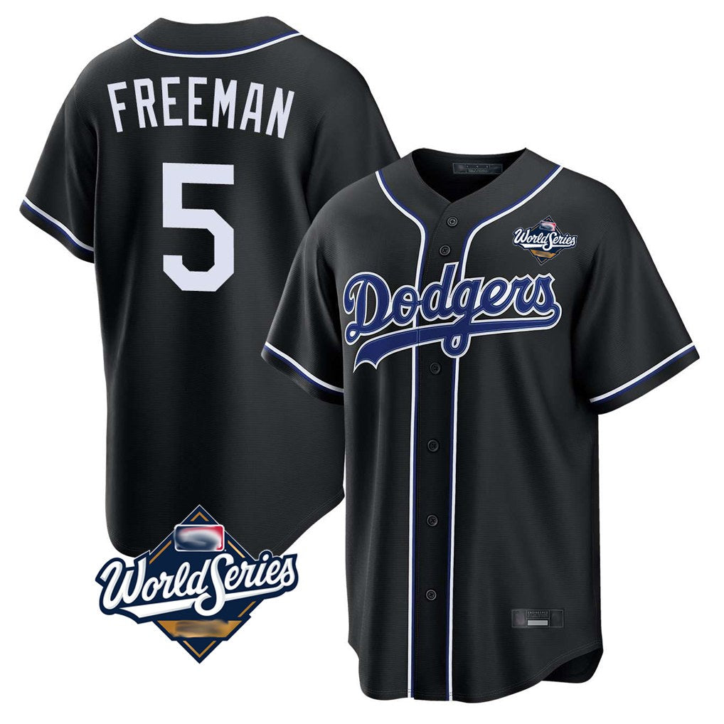 Los Angeles Dodgers #5 Freddie Freeman Player Black MIKSHPS World Series Black Carbon Limited Home Stitched Jerseys