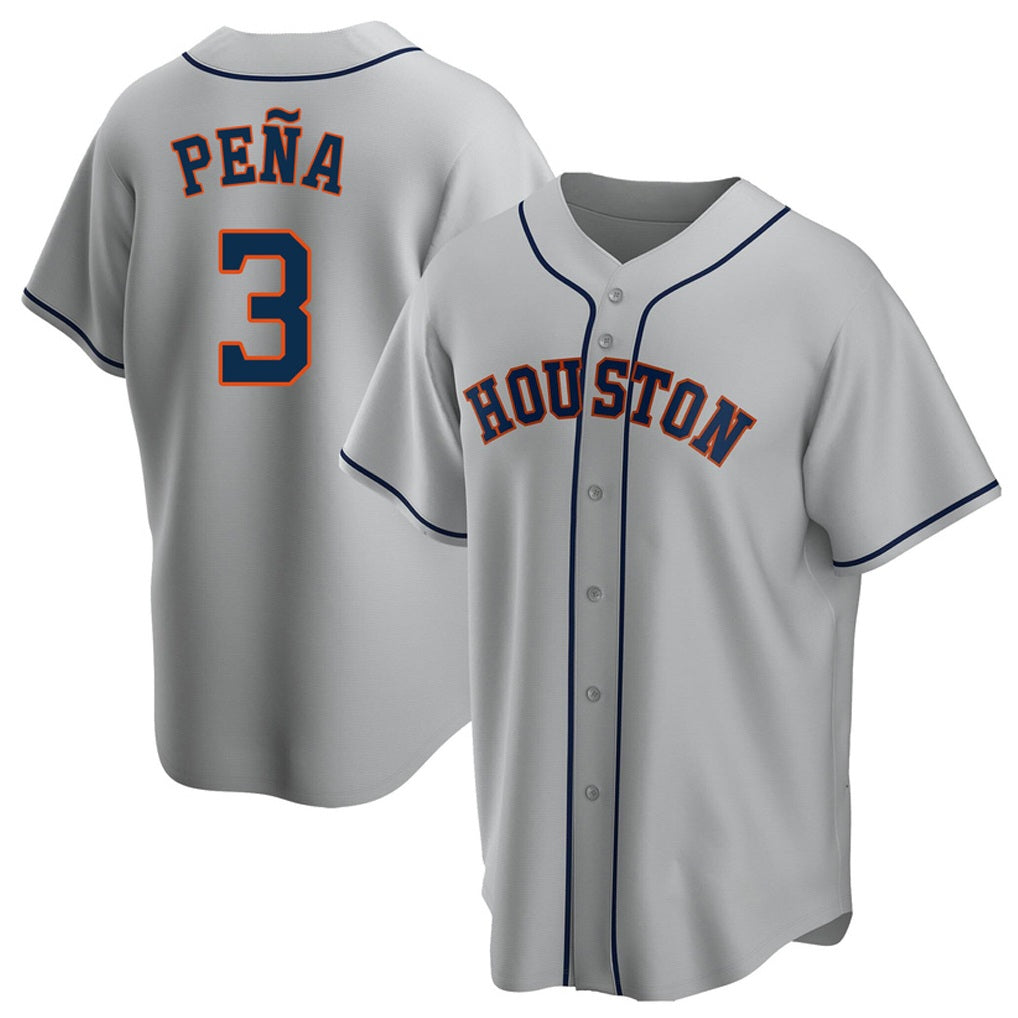 Houston Astros #3 Jeremy Pena Player Gray MIKSHPS Home Game Stitched Jerseys