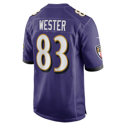 B.Ravens #83 LaJohntay Wester Purple MIKSHPS Team Game Jersey
