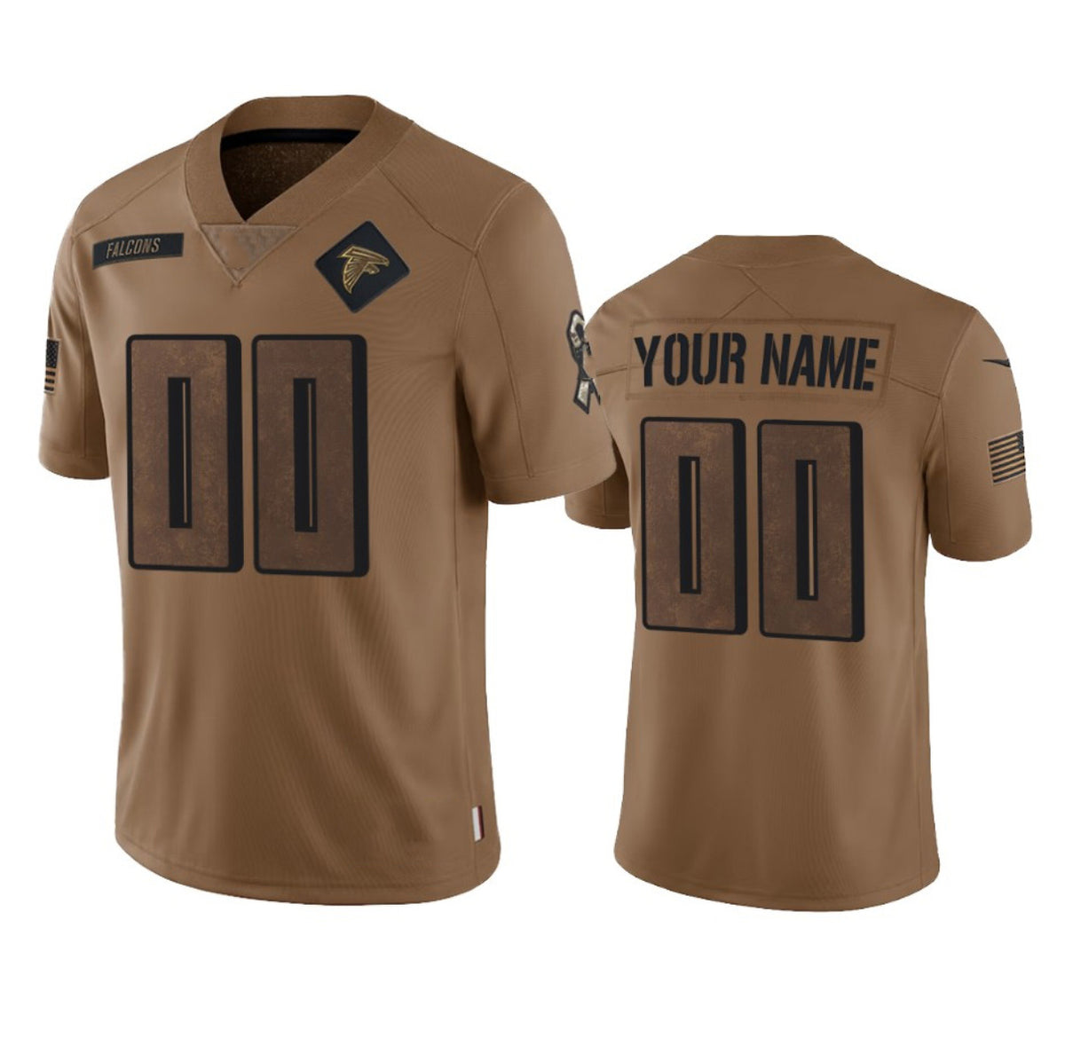 Custom A.Falcons Active Player 2023 Brown MIKSHPS Salute To Setvice Limited Stitched Jersey