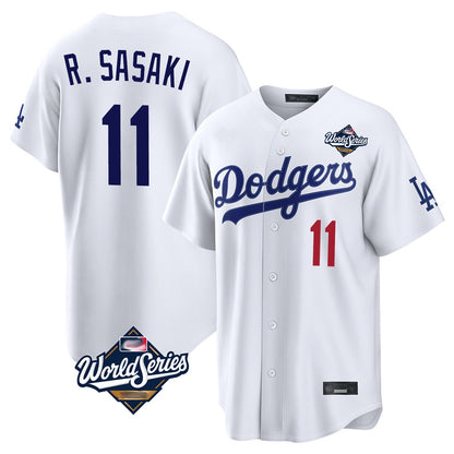 Los Angeles Dodgers #11 Roki Sasaki Player White MIKSHPS World Series Home Game Stitched Jerseys
