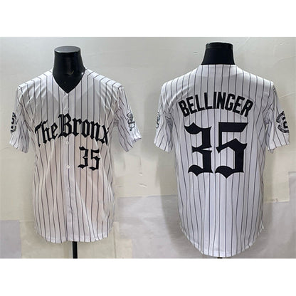 New York Yankees #35 Cody Bellinger White MIKSHPS Pinstripe 'Gothic Legacy Edition' Vapor Premier Limited Stitched Jersey