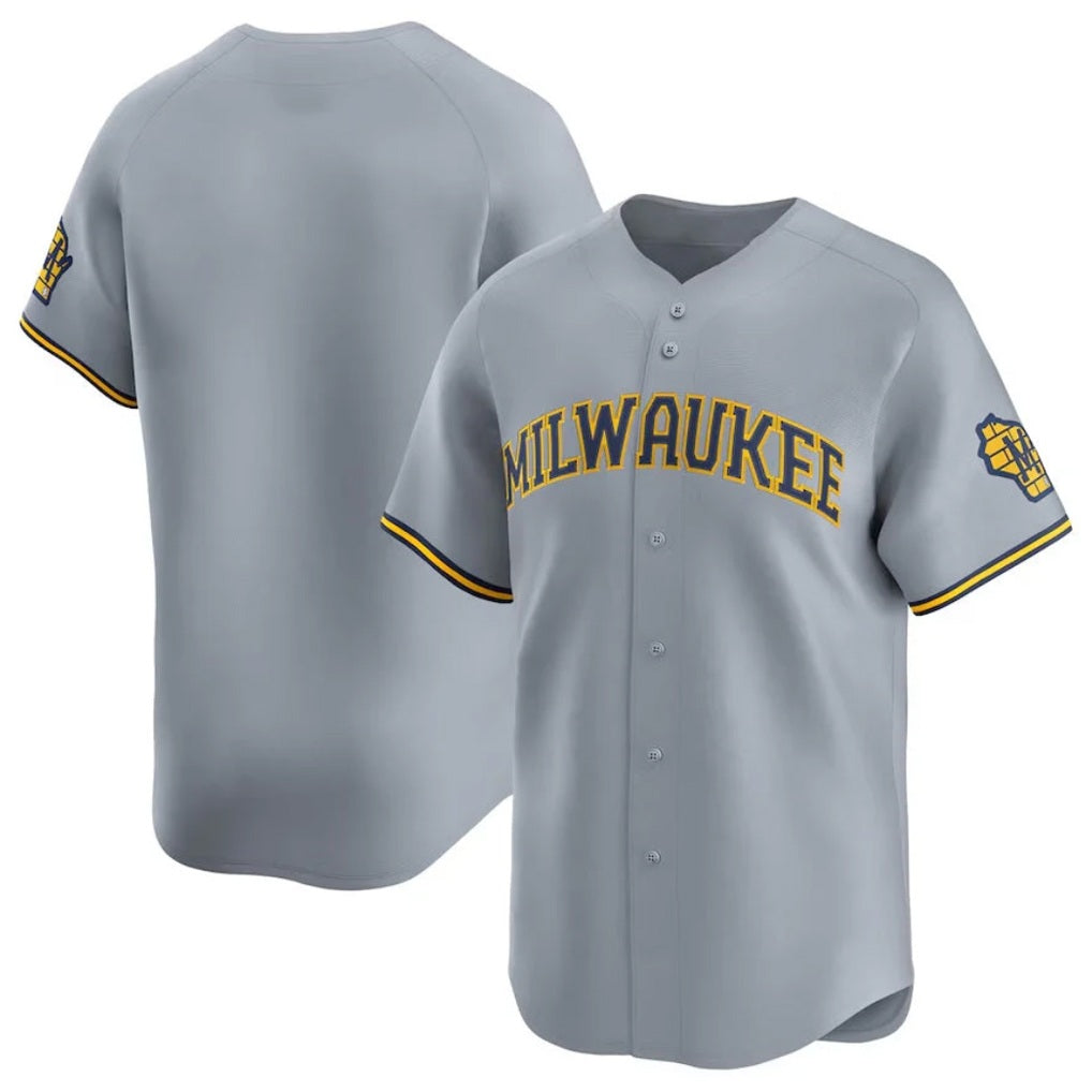 Milwaukee Brewers Blank Player Gray MIKSHPS Home Limited Stitched Jerseys