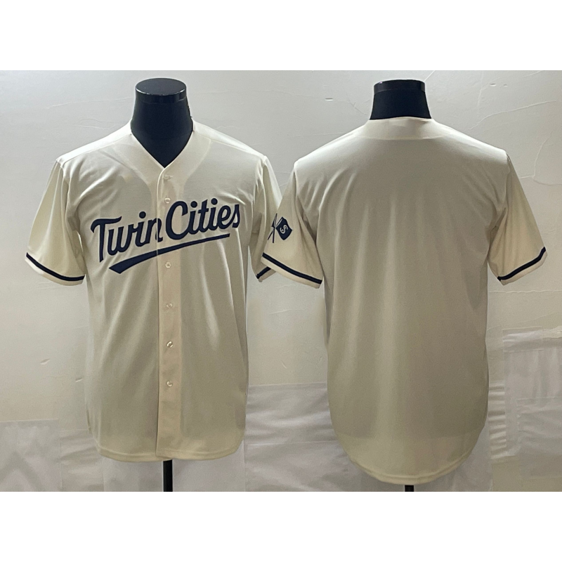 Minnesota Twins Blank Cream MIKSHPS Cool Base Stitched Jersey
