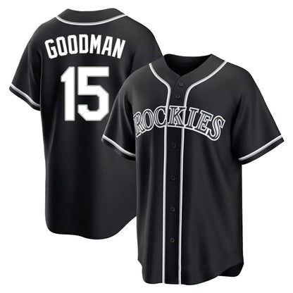 Colorado Rockies #15 Hunter Goodman Player Black MIKSHPS Fashion Out Home Game Stitched Jerseys