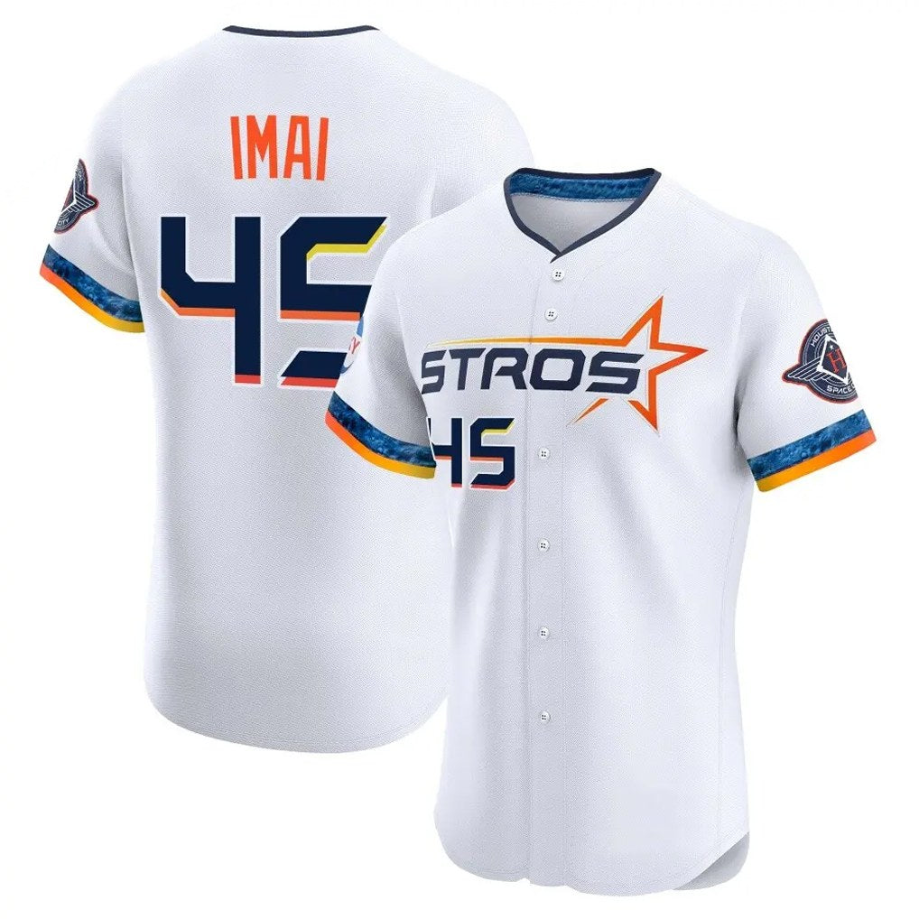 Houston Astros #45 Tatsuya Imai Player White MIKSHPS City Connect Limited Elite Home Stitched Jerseys