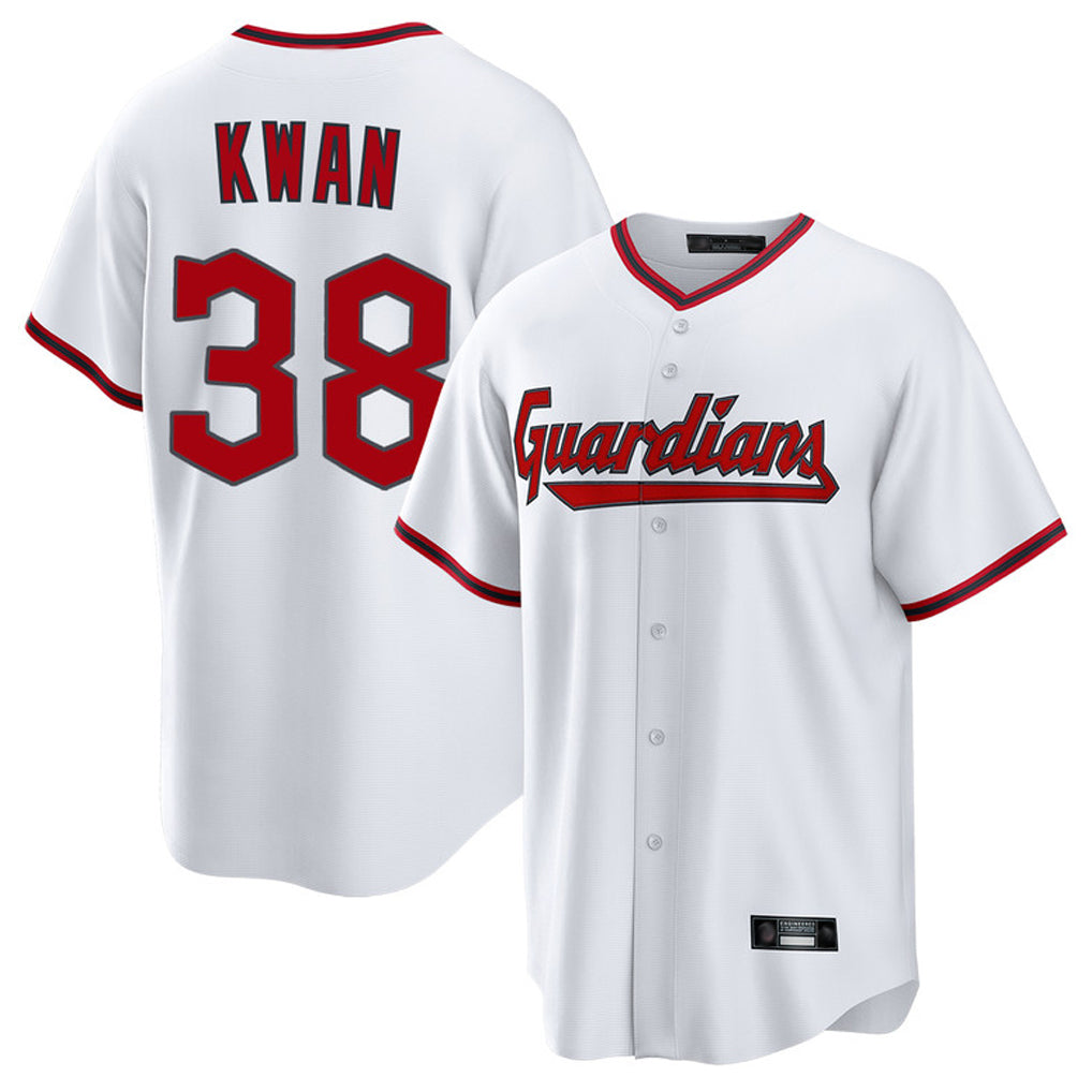 Cleveland Guardians #38 Steven Kwan Player White MIKSHPS Game Home Stitched Jerseys