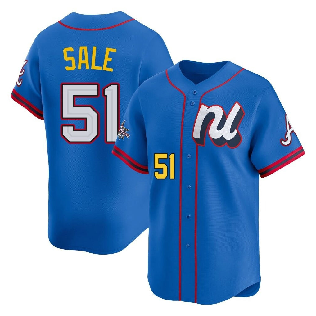 Atlanta Braves #51 Chris Sale Player Royal MIKSHPS National League All-Star Edition Game Stitched Jerseys