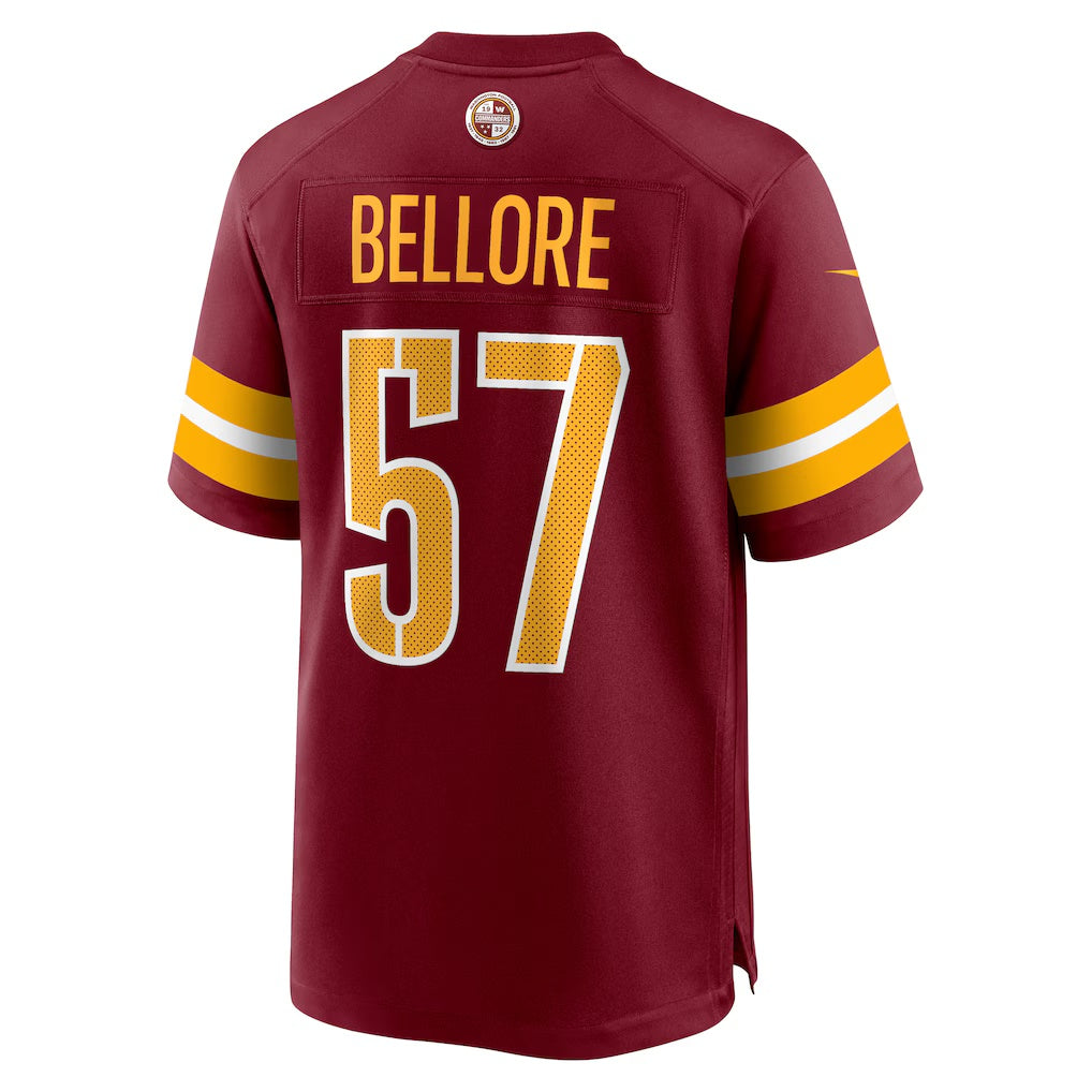 W.Commanders #57 Nick Bellore Burgundy MIKSHPS Team Game Jersey