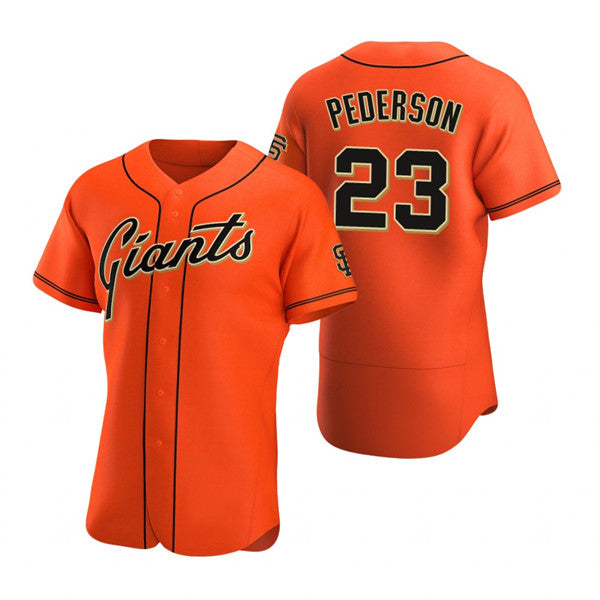 San Francisco Giants #23 Joc Pederson Orange MIKSHPS Flex Base Stitched Jersey