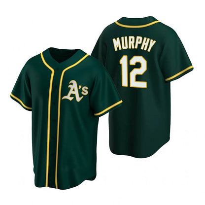 Oakland Athletics #12 Sean Murphy Green MIKSHPS Cool Base Stitched Jersey