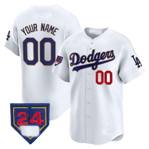 Custom Los Angeles Dodgers 2024 Spring Training Patch Vapor Premier Limited Jersey ¨C White MIKSHPS