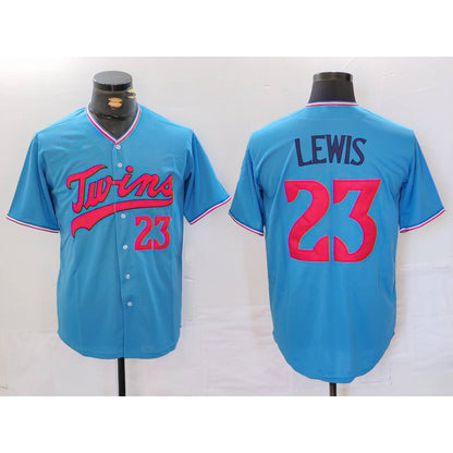 Minnesota Twins #23 Royce Lewis Blue MIKSHPS Cool Base Stitched Jersey