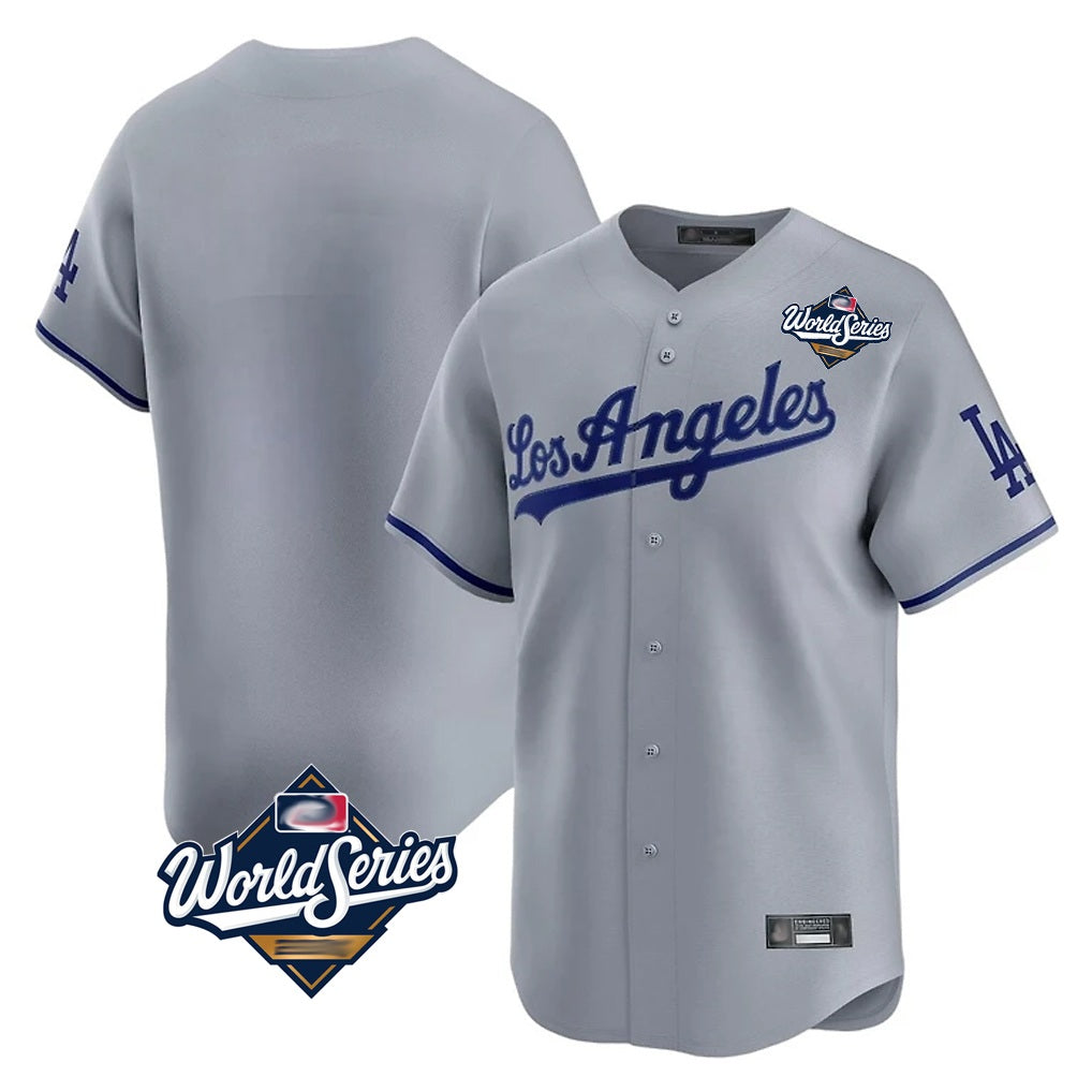 Los Angeles Dodgers Blank Player Gray MIKSHPS Limited Game World Series Stitched Jerseys