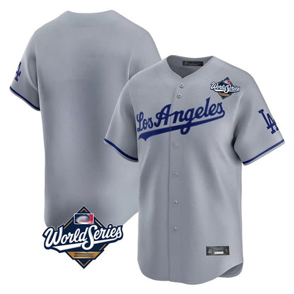 Los Angeles Dodgers Blank Player Gray MIKSHPS Limited Game World Series Stitched Jerseys