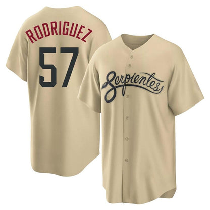 Arizona Diamondbacks #57 Eduardo Rodriguez Player Tan MIKSHPS City Connect Home Game Stitched Jerseys