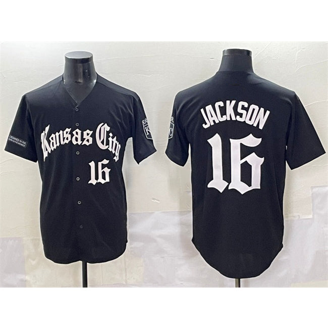 Kansas City Royals #16 Bo Jackson Black MIKSHPS 'Gothic Crown Edition' Vapor Premier Limited Stitched Jersey